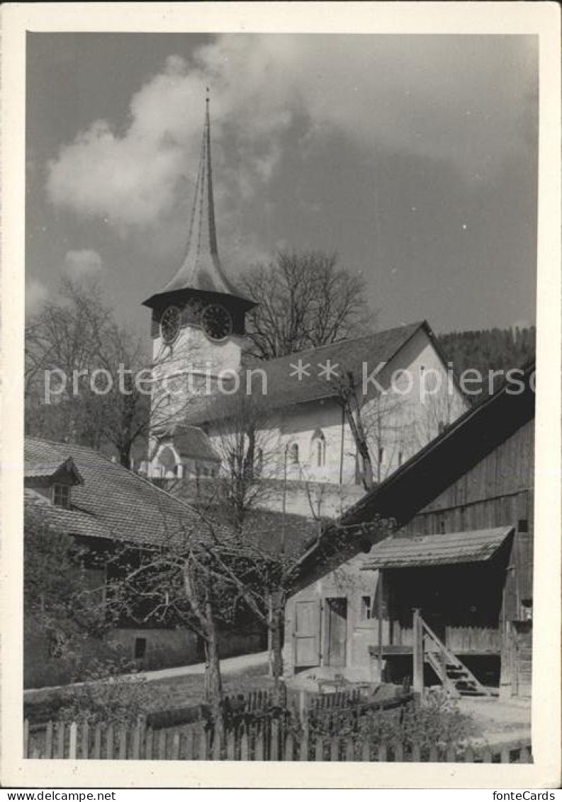 Courtelary Dorfblick mit Kirche