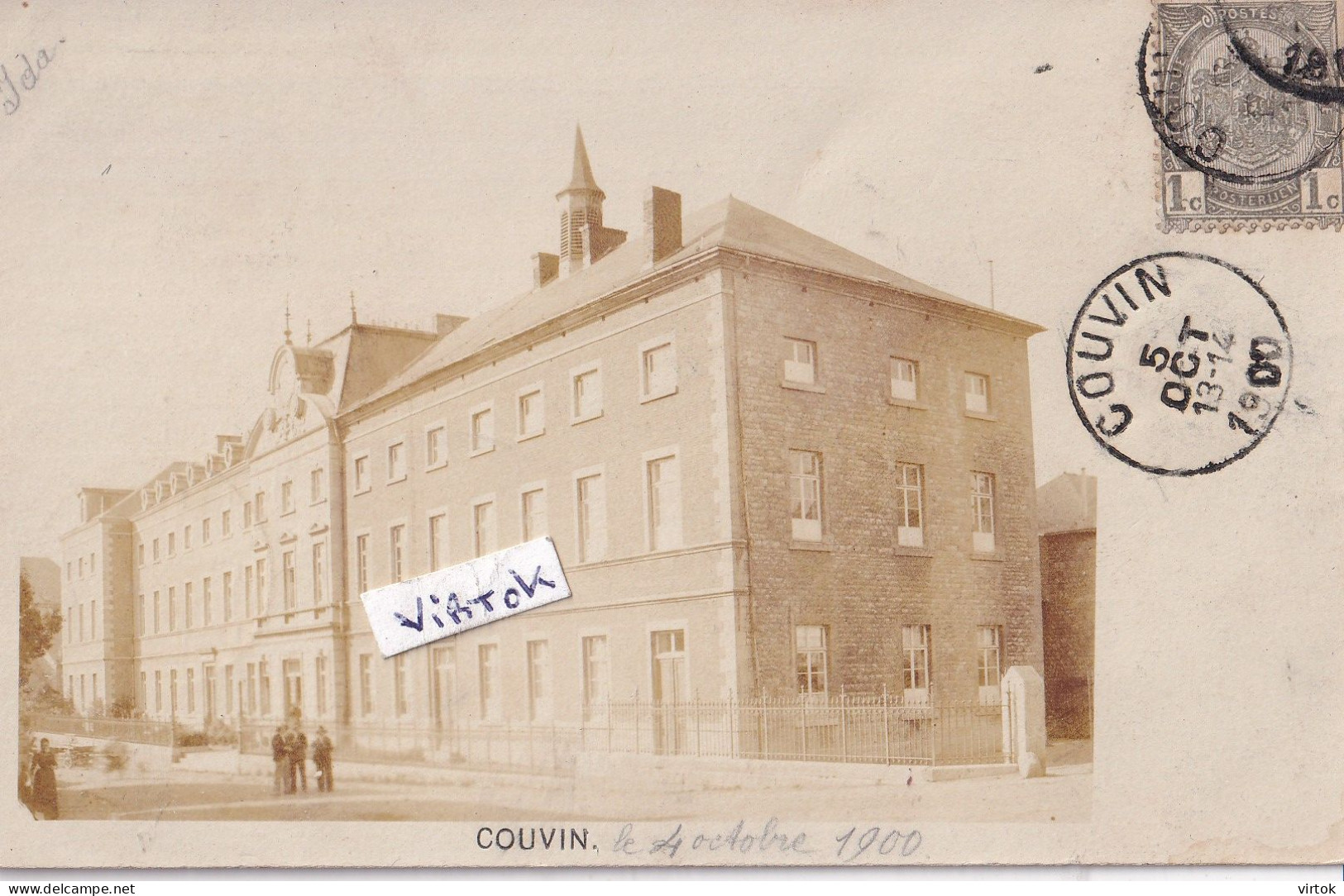 COUVIN :       1900    see scans   CARTE PHOTO     cachet ATH