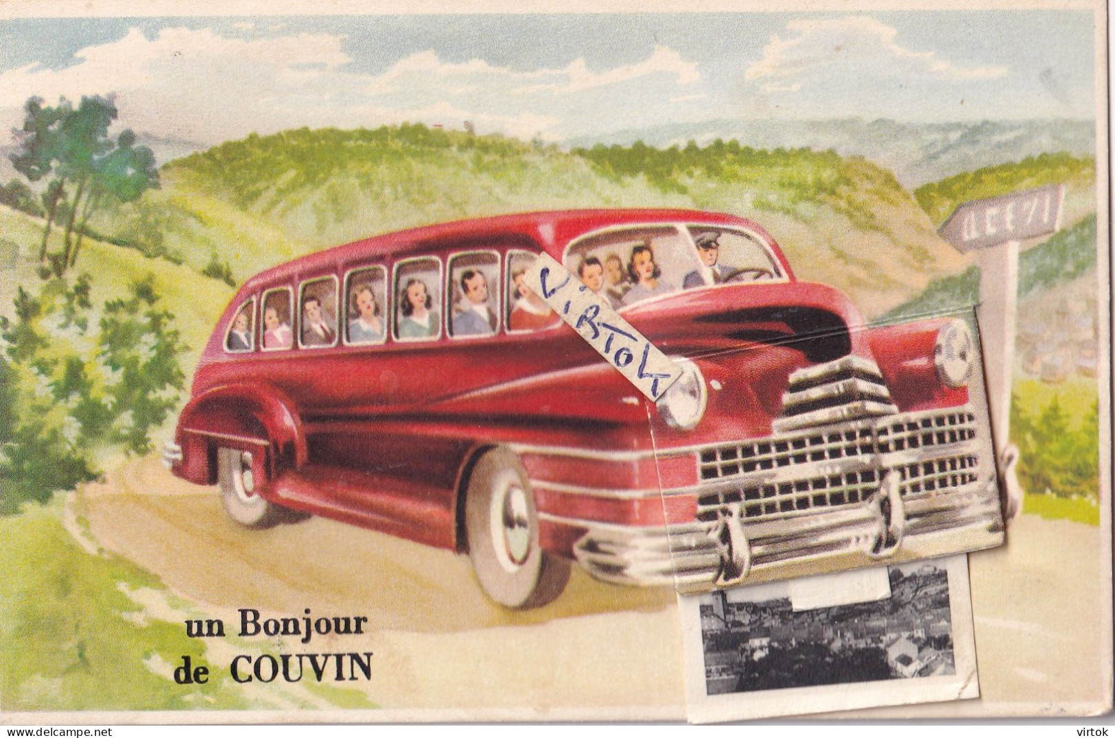 COUVIN :  carte a système   ( ecrit )          AUTOBUS