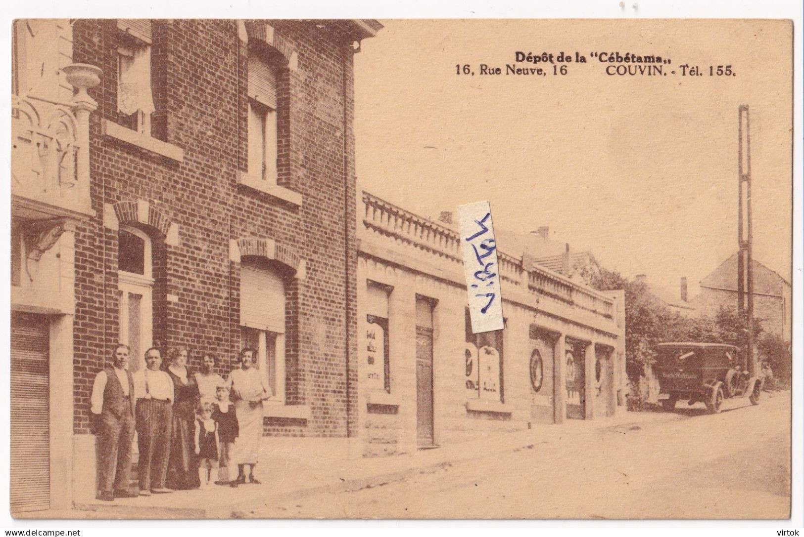 Couvin  :    Depot de la Cébétama ( Desaix - Edit  E. Lapostolle - photo - Mariembourg  ( old car )