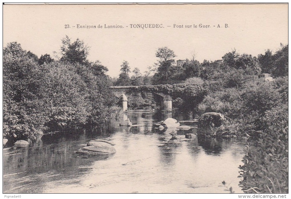 cp , 22 , TONQUÉDEC , Pont sur le Guer