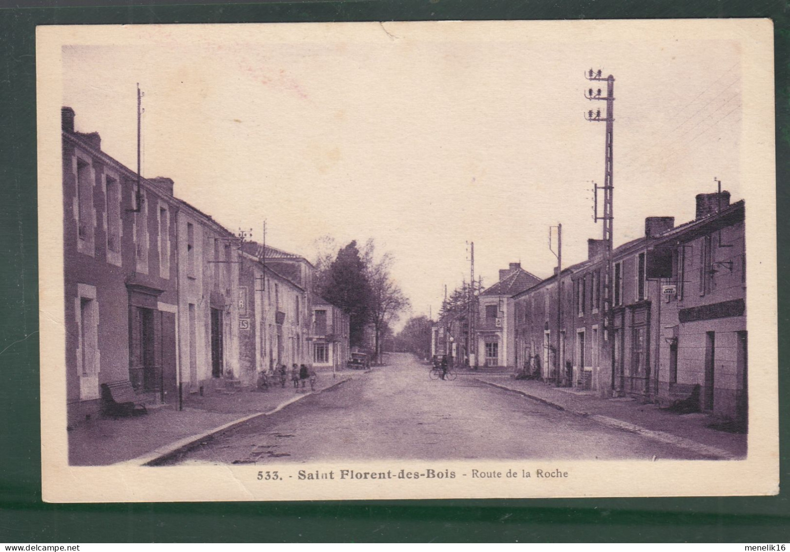 CP - 85 - Saint-Florent-des-Bois - Route de la Roche - tirage violet