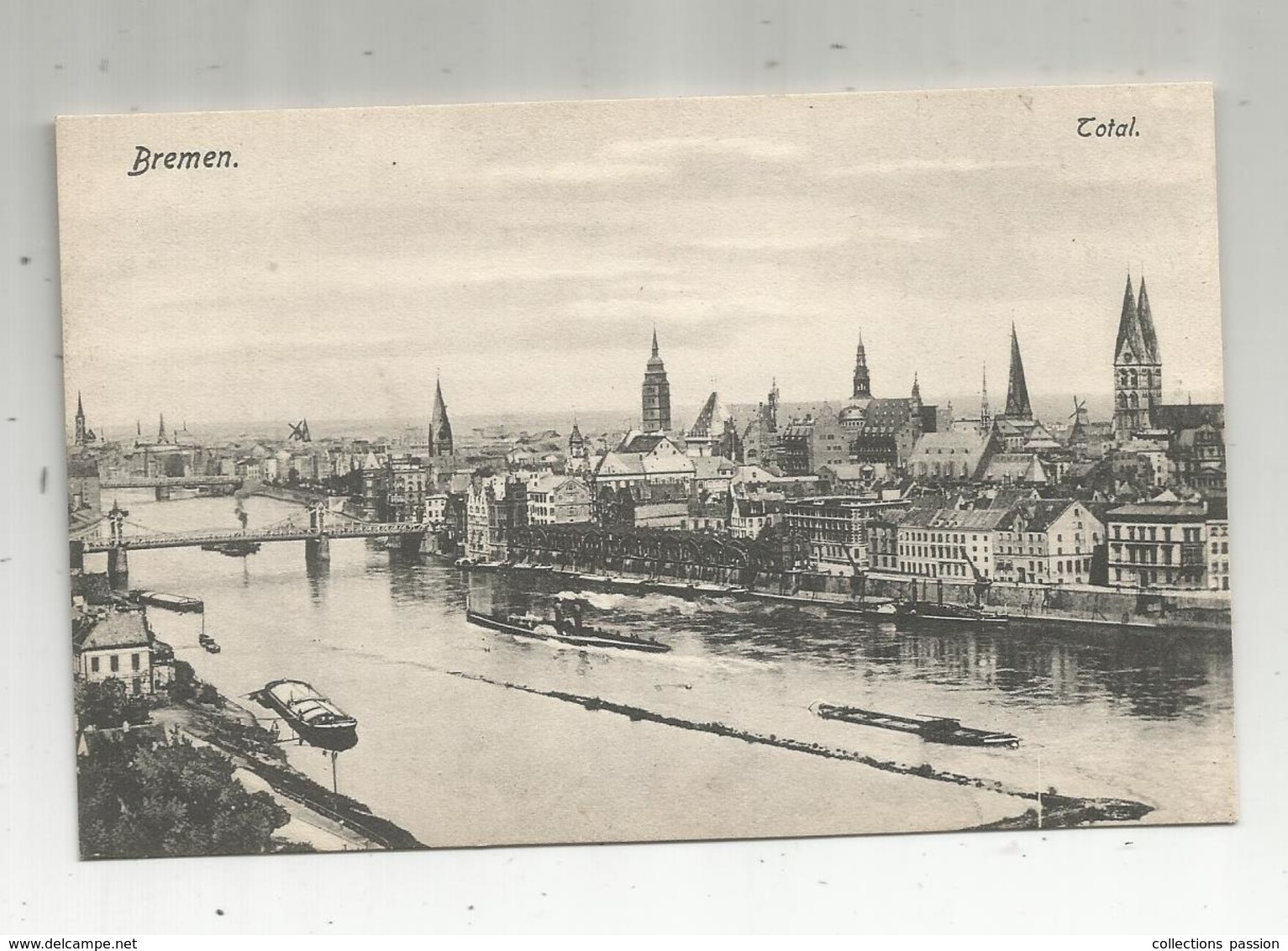 cp , ALLEMAGNE , BREME , BREMEN , Total , vierge , union postale universelle , ed. Placidus