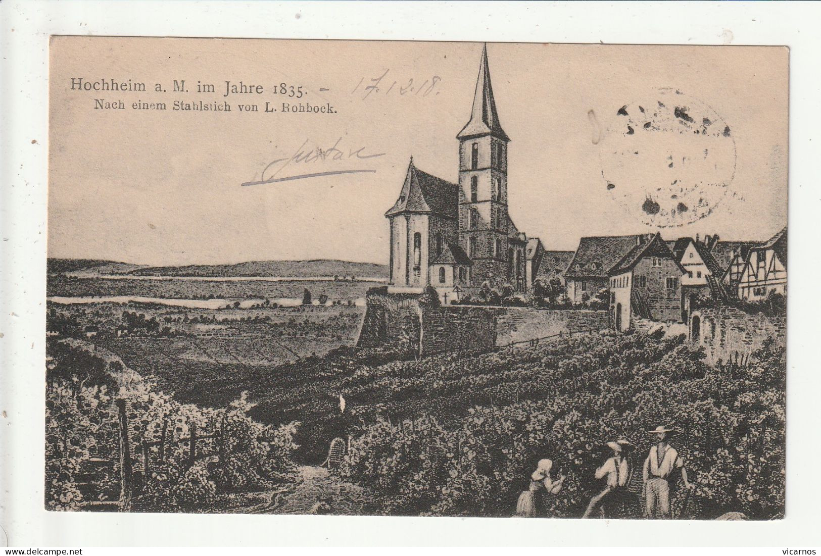 CP ALLEMAGNE HOCHHEIM a.m. Im jahre 1835 Nach elnem Stahlstich von l.Hohbock