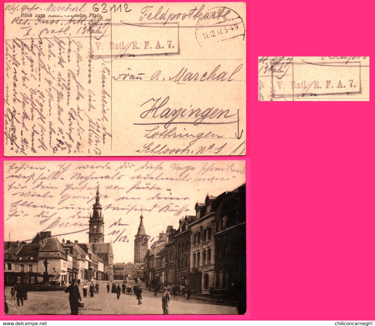 Cp Allemande - Le Cateau - Blick zum Kaiser Wilhelm Platz - Le Cateau - Place - Animée - B. KUHLEN M. GLADBACH - 1917