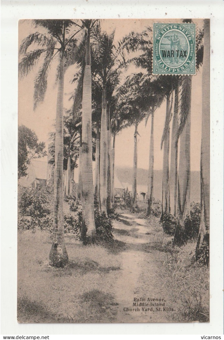 CP ANTILLES St CHRISTOPHE ET NIEVES Palm Avenue Middle Island Church Vard St Kitts
