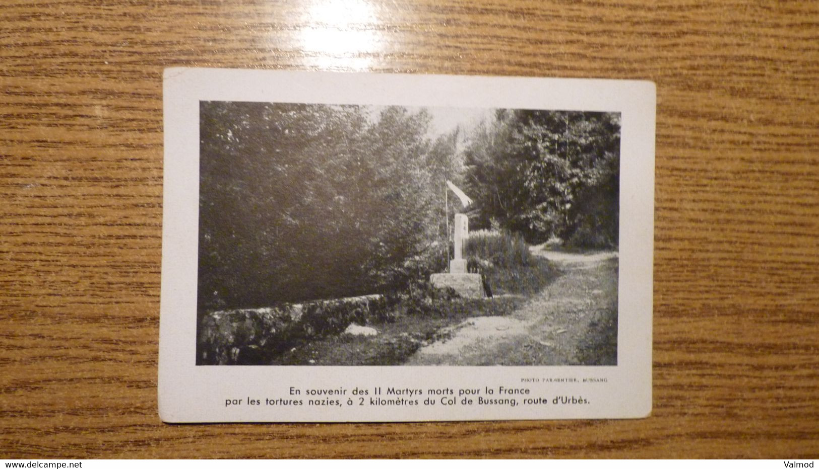 CP En souvenir des II Martyrs morts pour la France par les tortures nazies à 2 km du Col de Bussang, route d'Urbès.