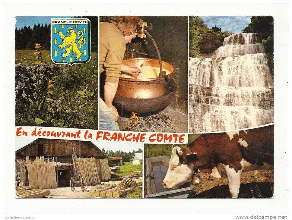 cp, Franche Comté, Multi-Vues, voyagée 1988