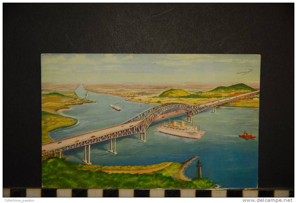 CP,  PANAMA VISTA AEREA DEL PUENTE SOBRE EL CANAL DE PANAMA