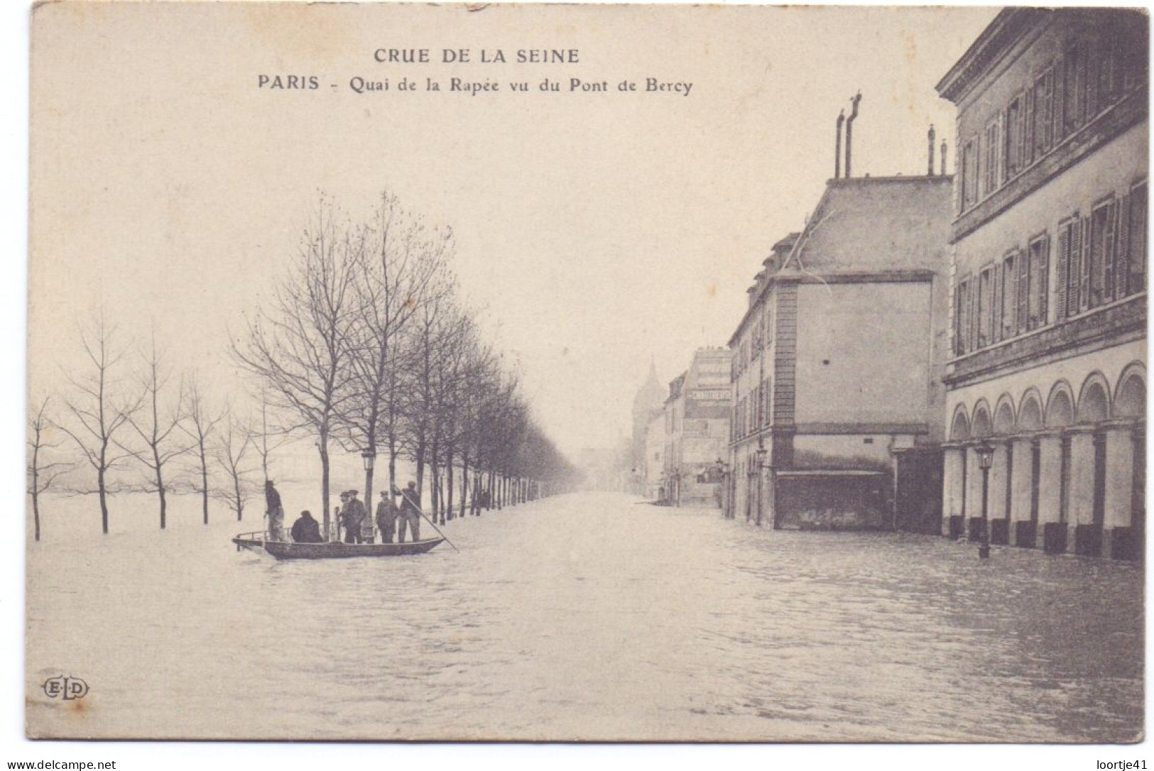 CP - Paris - Crue de la Seine - Quai de la Rapée