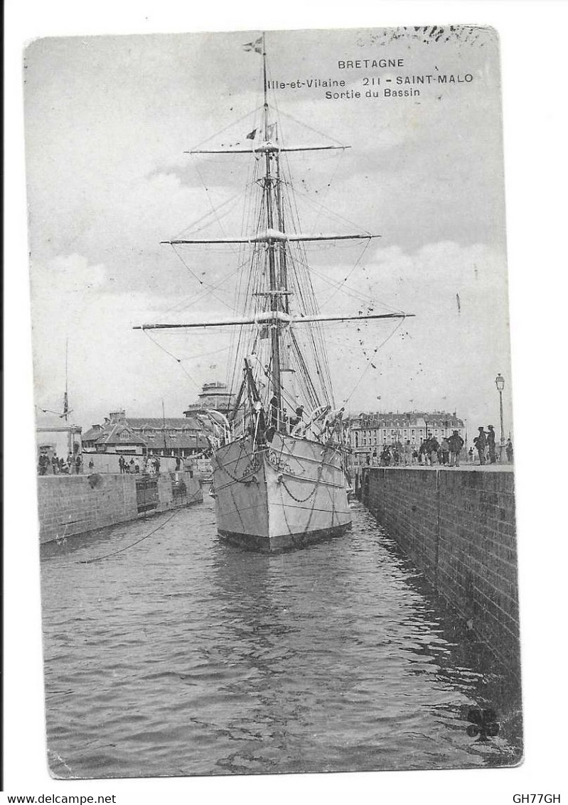 CP SAINT-MALO 1909 -sortie du bassin