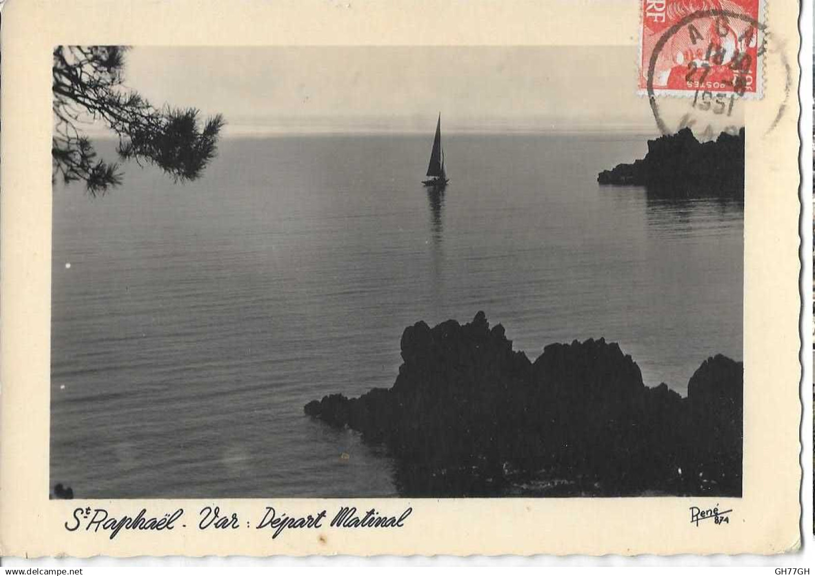 CP SAINT-RAPHAEL -"départ matinal" -éd. René -oblitérée 1951