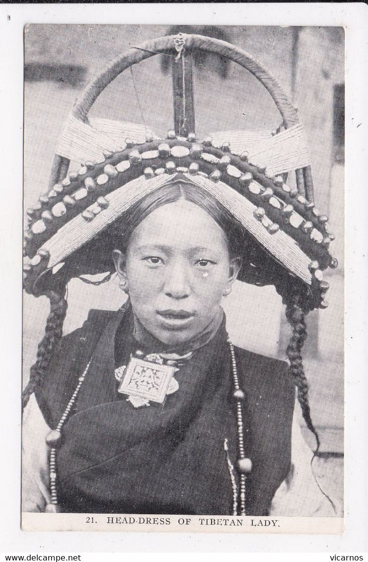CP TIBET Head dress of Tibetan lady