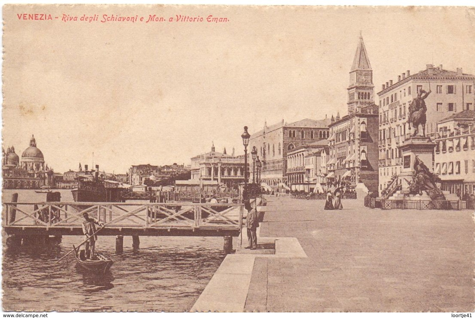 CP - Venetie , Venice , Venezia - Riva degli Schiavoni e Man. a Vittorio Eman.