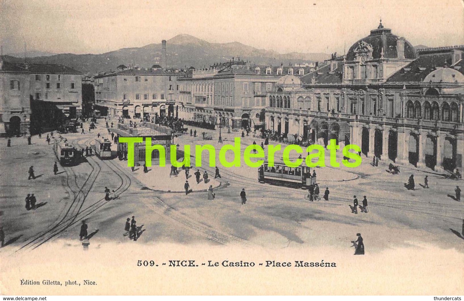 CPA 06 NICE LE CASINO PLACE MASSENA TRAM