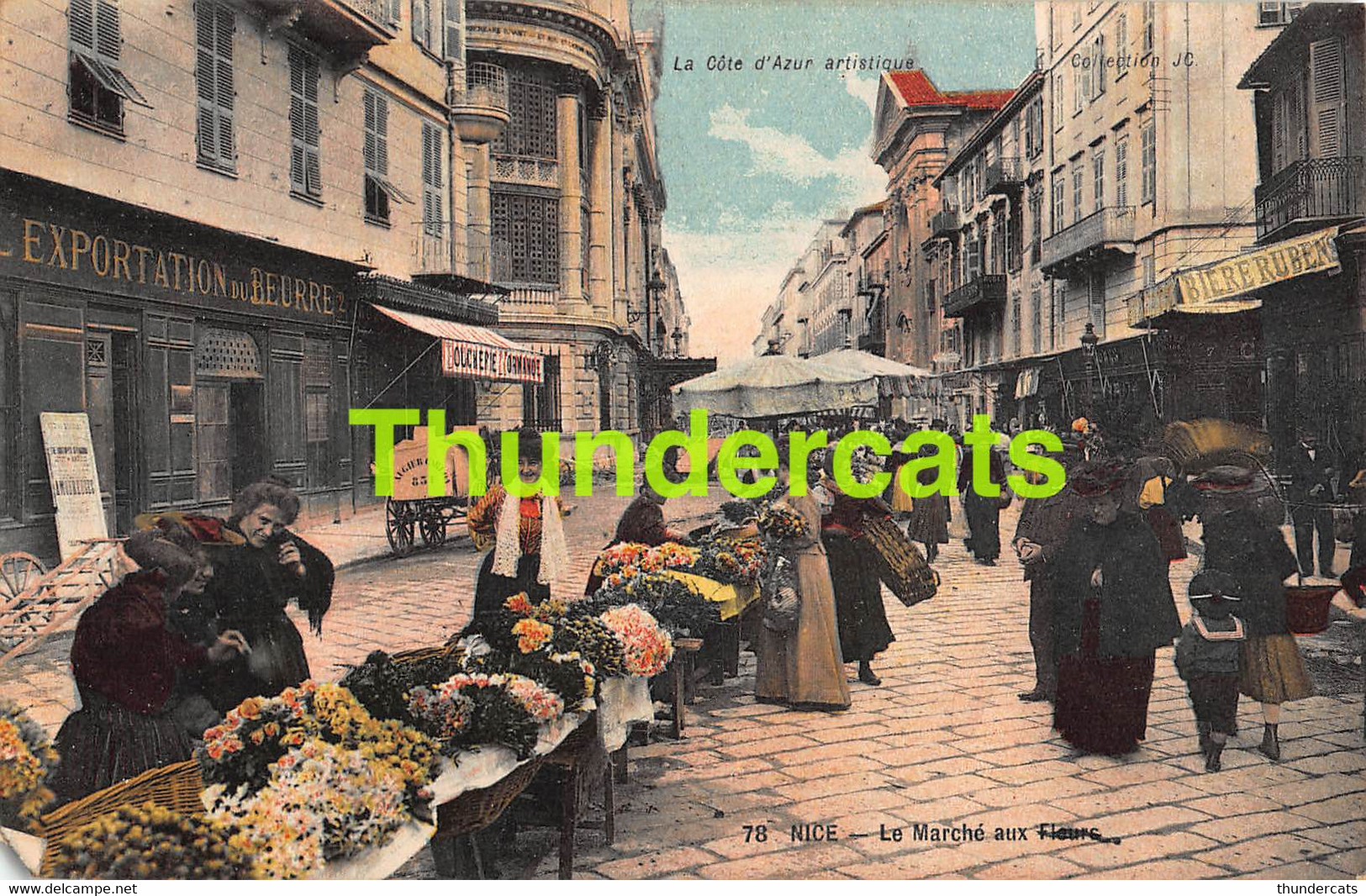 CPA 06 NICE LE MARCHE AUX FLEURS ( PLI D'ANGLE )