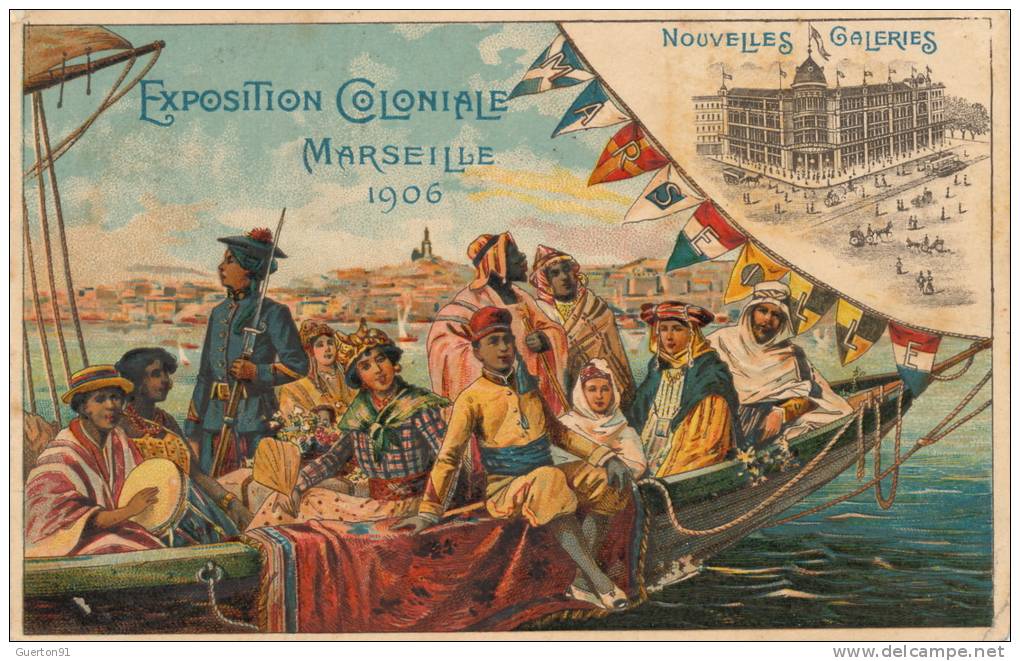 ( CPA 13 )  MARSEILLE  /  Exposition Coloniale 1906  -  Nouvelles Galeries -