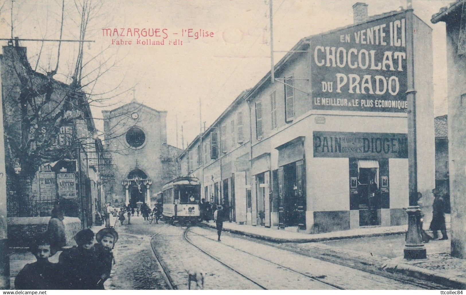 CPA-13-MARSEILLE-MAZARGUES-L'église-Animée