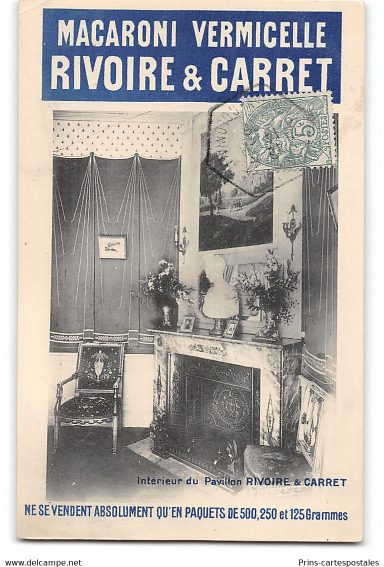 CPA 13 Marseille St Marcel Pub Macaroni Vermicelle Rivoire & Carret l'interieur du pavillon