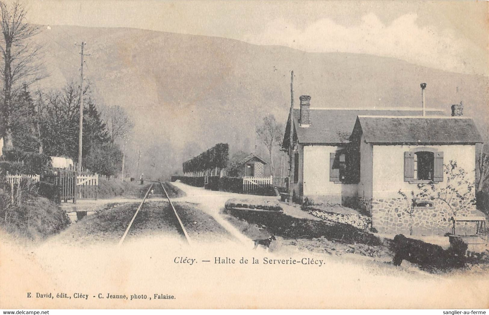 CPA 14 CLECY HALTE DE LA SERVERIE CLECY