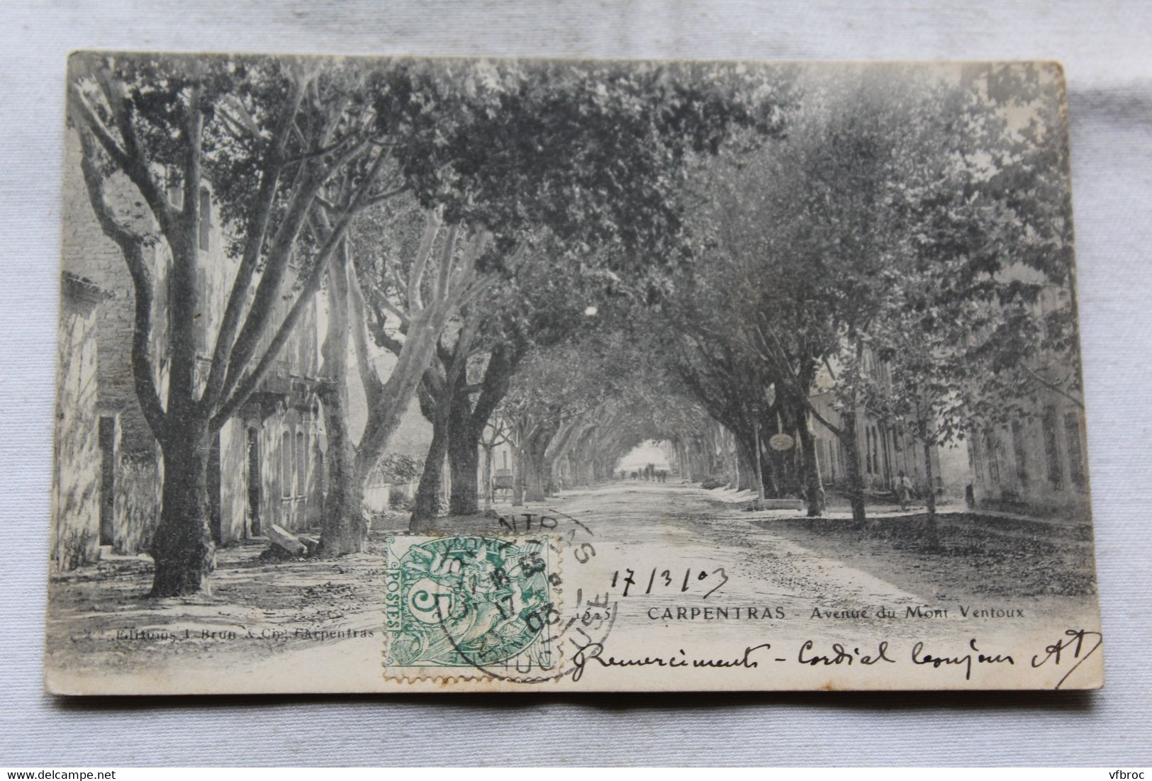 Cpa 1903, Carpentras, avenue du mont Ventoux, Vaucluse 84