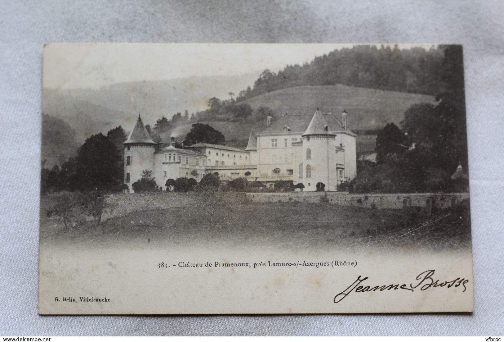 Cpa 1903, château de Pramenoux, près Lamure sur Azergues, Rhône 69