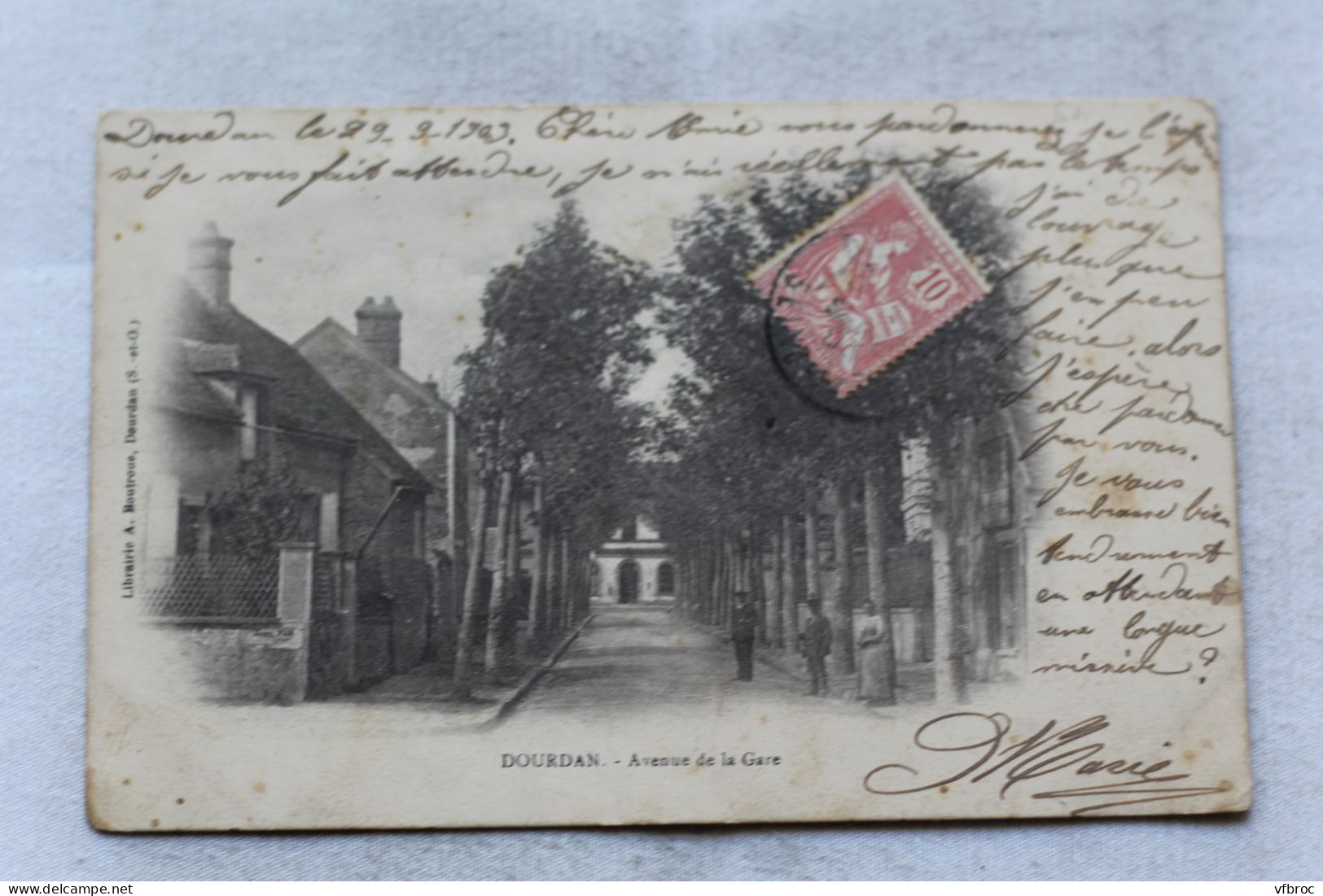 Cpa 1903, Dourdan, avenue de la gare, Essonne 91