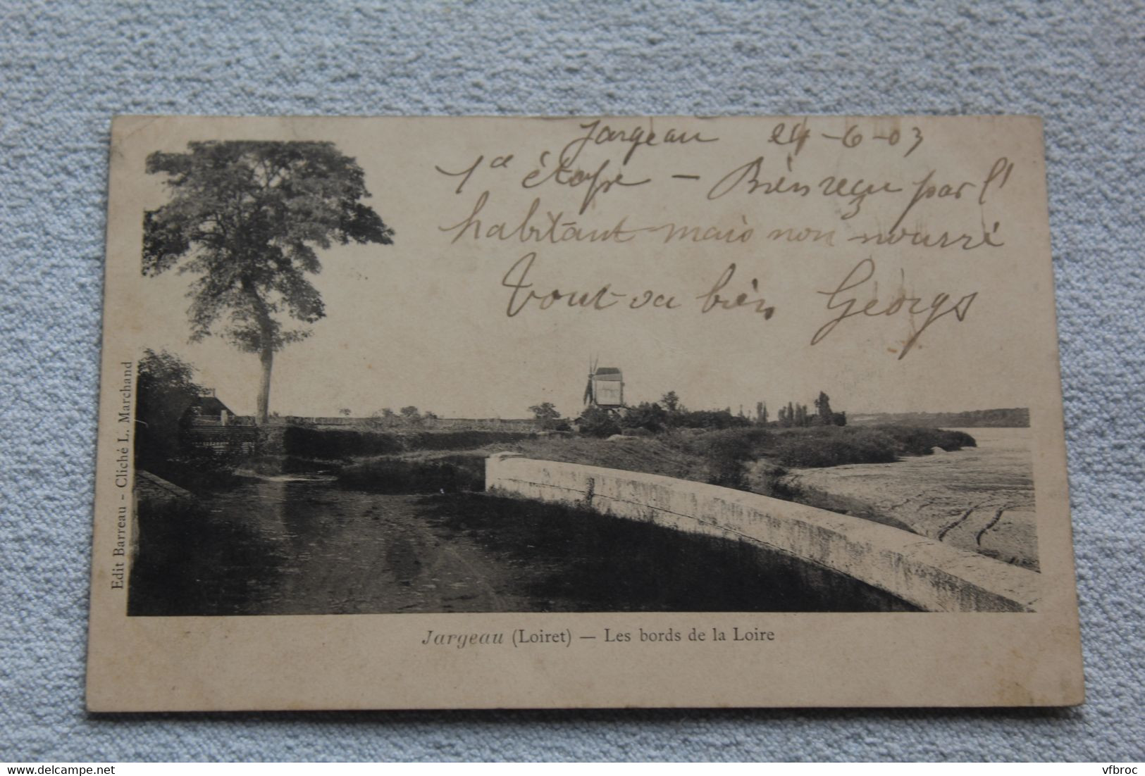 Cpa 1903, Jargeau, les bords de la Loire, Loiret 45