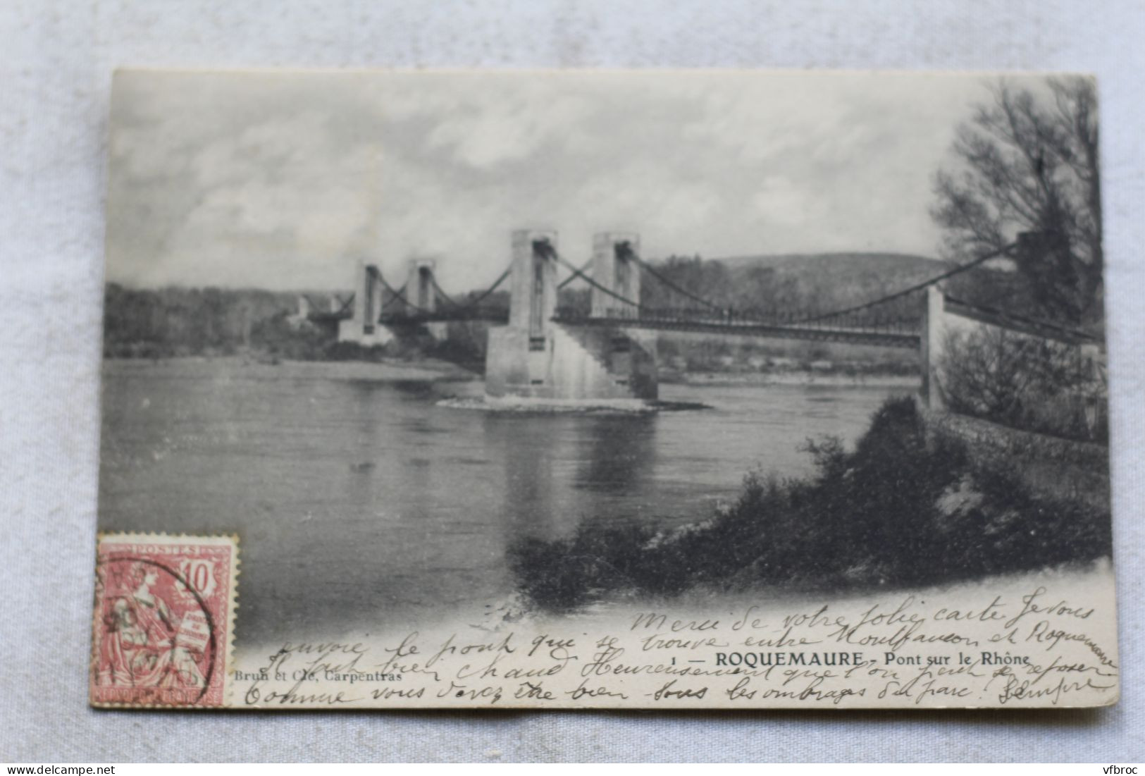 Cpa 1903, Roquemaure, pont sur le Rhône, Gard 30
