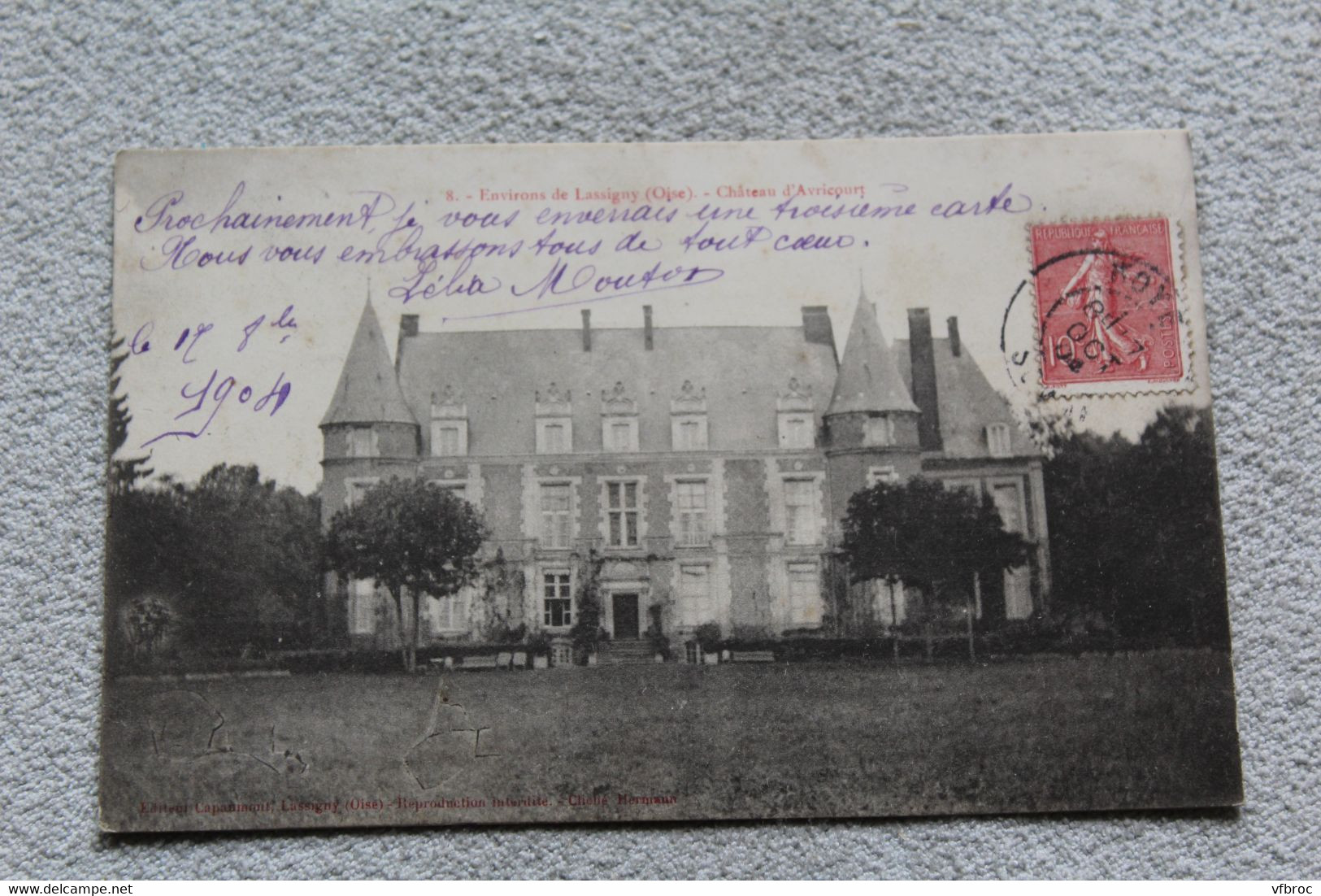 Cpa 1904, château d'Avricourt, environs de Lassigny, Oise 60