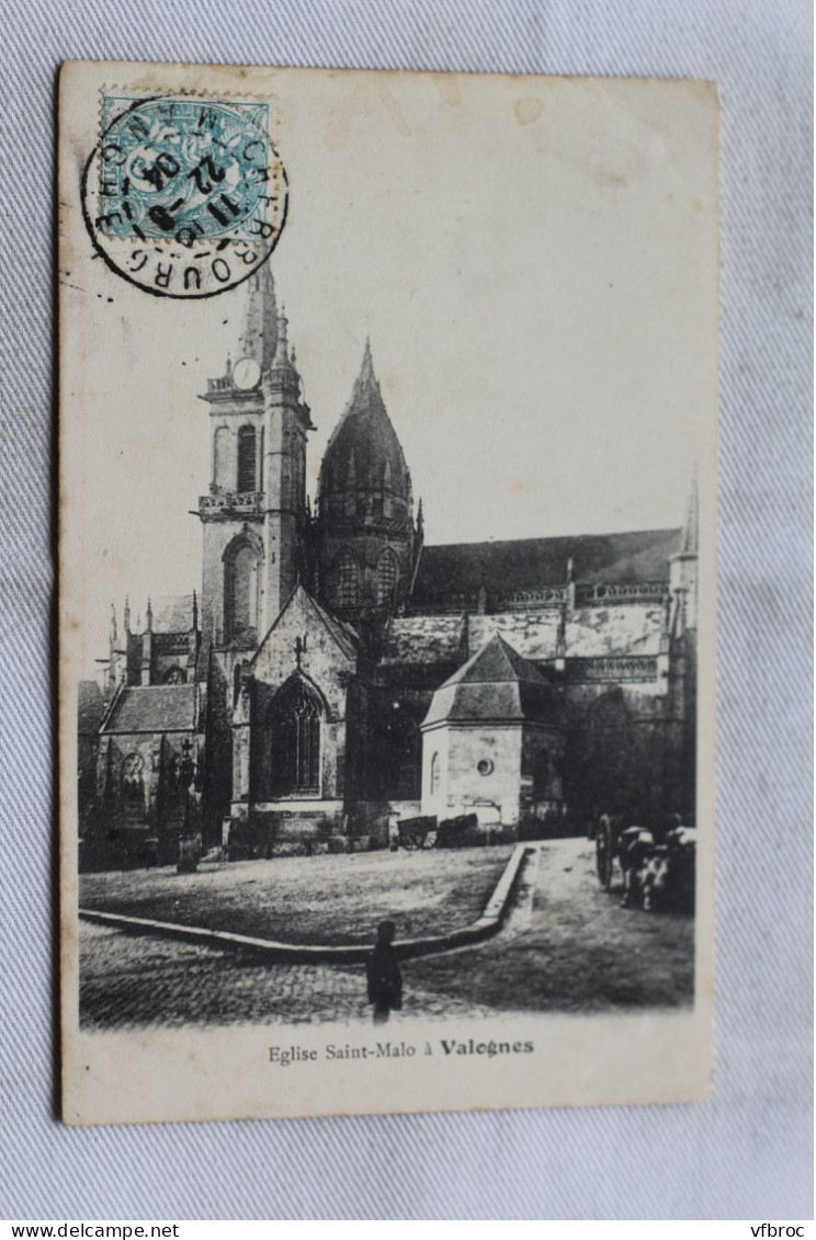 Cpa 1904, église saint Malo à Valognes, Manche 50