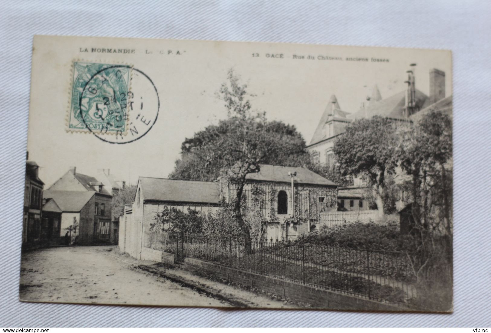 Cpa 1905, Gacé, rue du château, anciens fossés, Orne 61