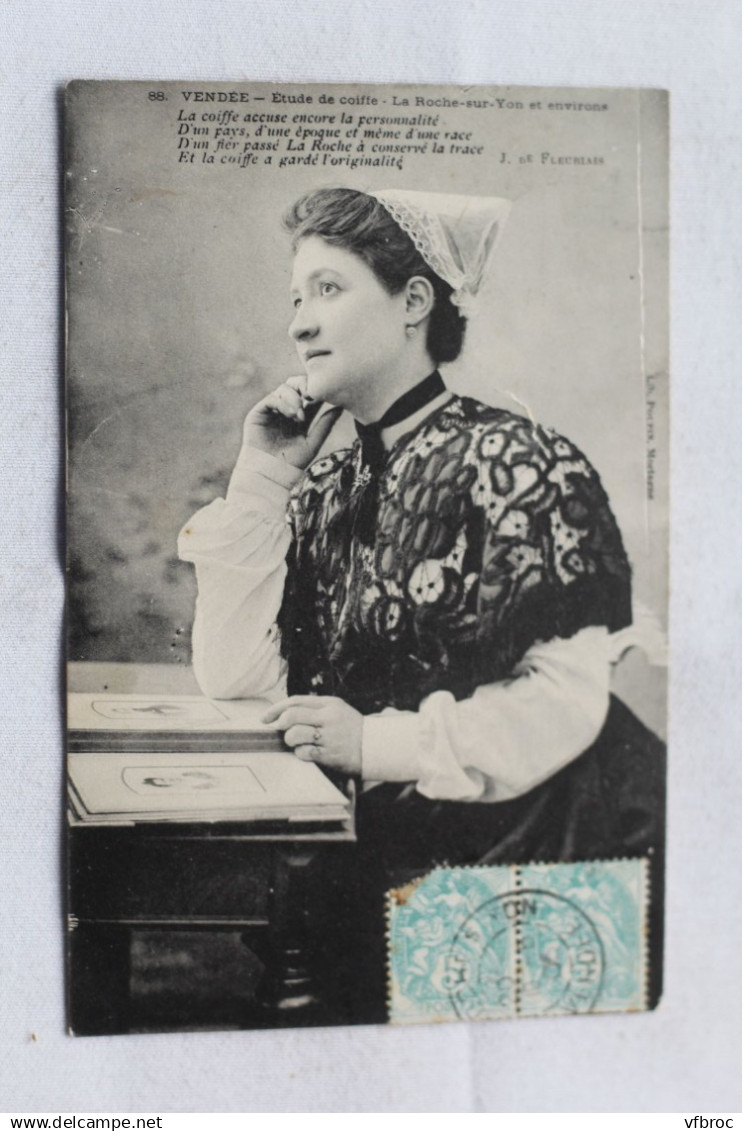 Cpa 1905, La Roche sur Yon, étude de coiffe, Vendée 85