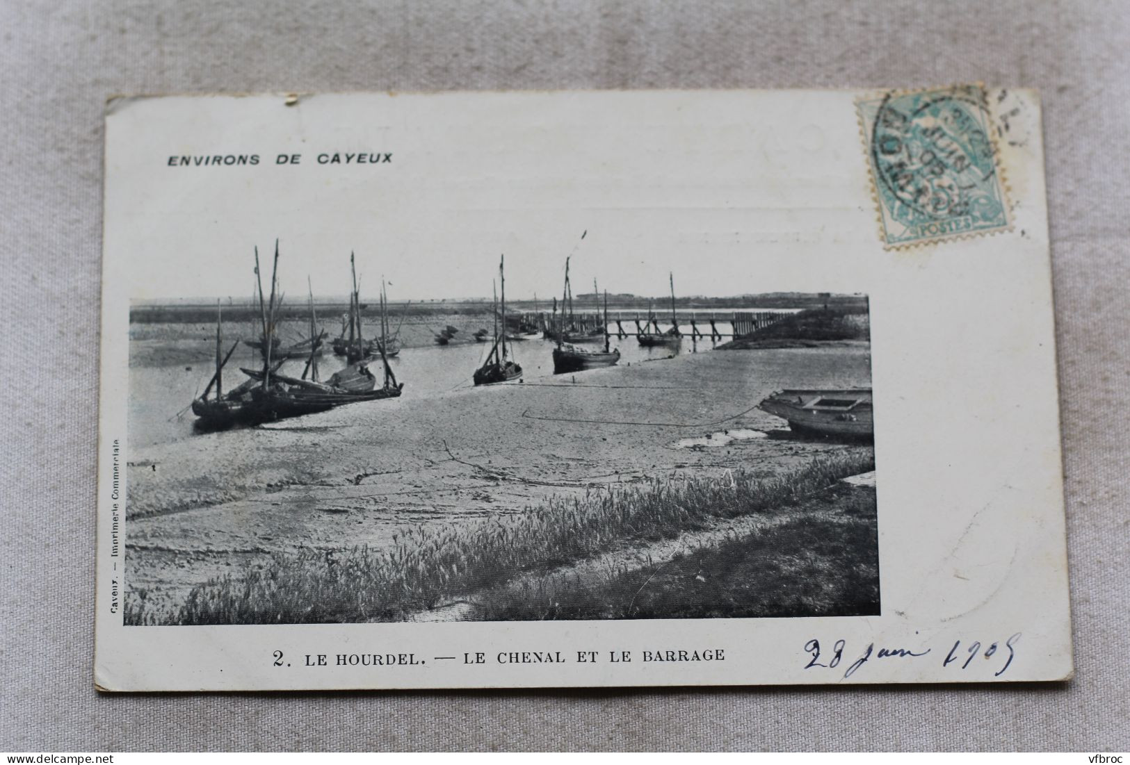 Cpa 1905, Le Hourdel, le chenal et le barrage, Somme 80