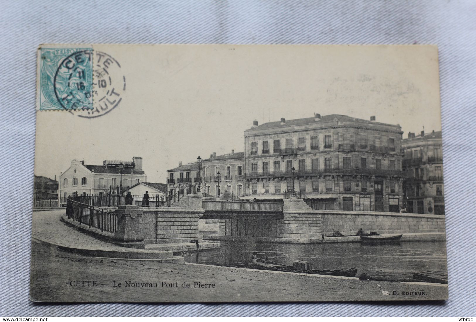 Cpa 1905, Sète, Cette, le nouveau pont de pierre, Hérault 34