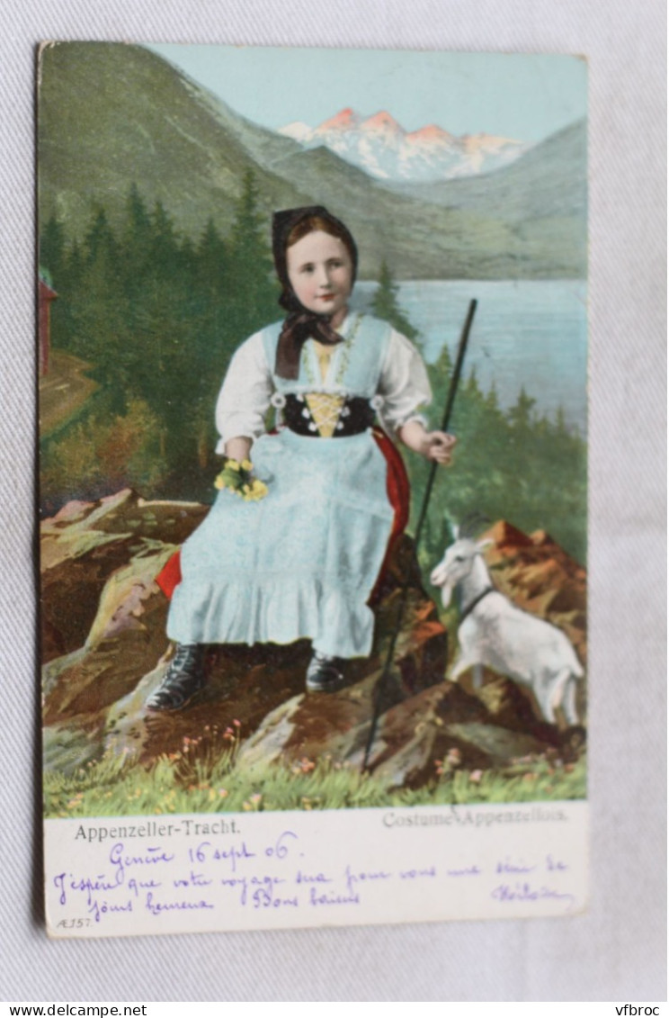 Cpa 1906, Appenzeller tracht, costume Appenzellois, Appenzell, Suisse