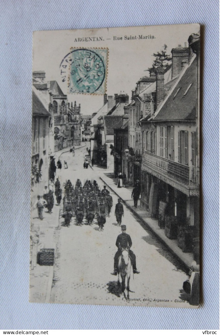 Cpa 1906, Argentan, rue saint Martin, Orne 61