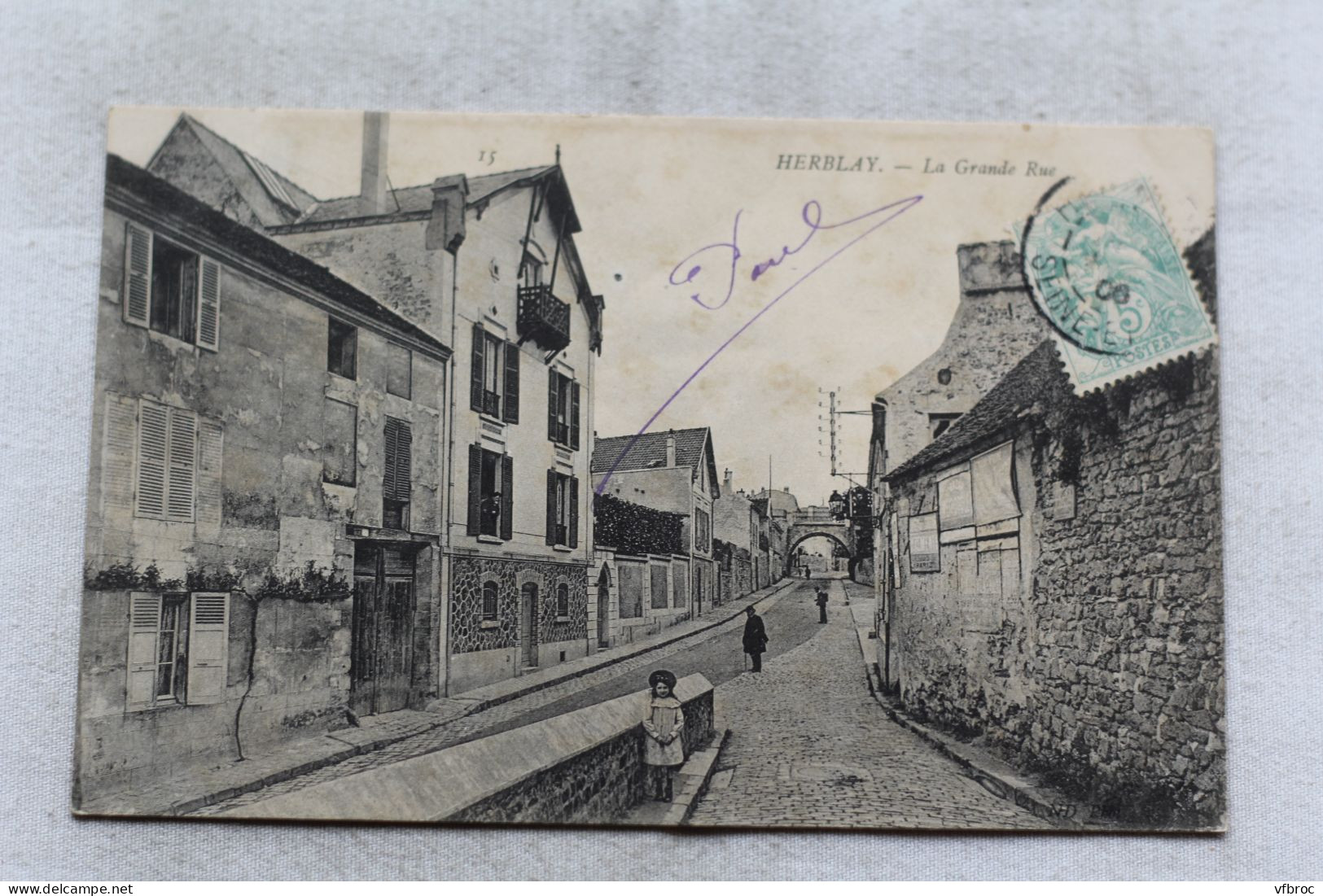 Cpa 1906, Herblay, la Grande rue, Val d'Oise 95