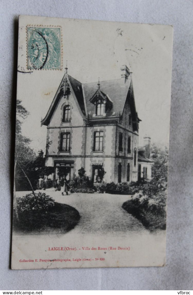 Cpa 1906, l'Aigle, Laigle, villa des Roses, rue Desaix, Orne 61