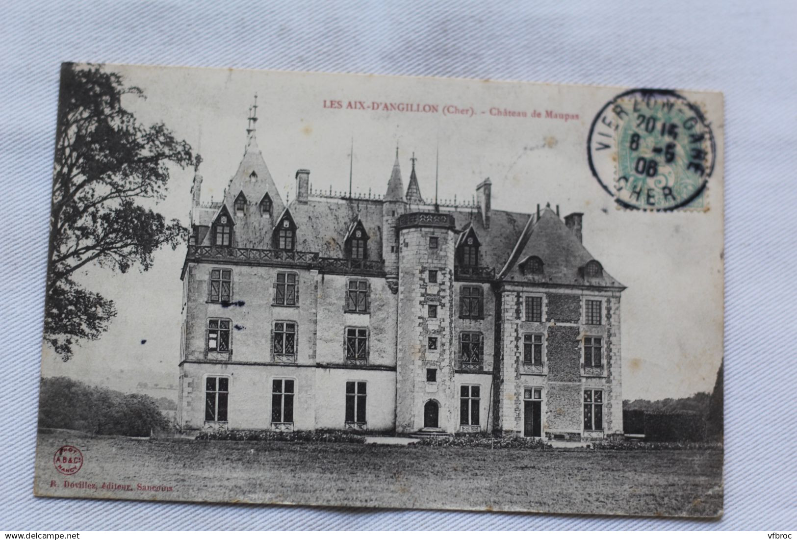 Cpa 1906, les Aix d'Angillon, château de Maupas, Cher 18
