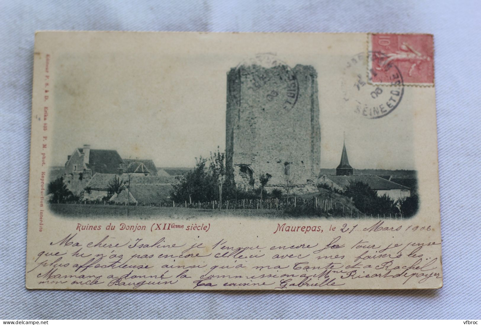 Cpa 1906, Maurepas, ruines du donjon, Yvelines 78