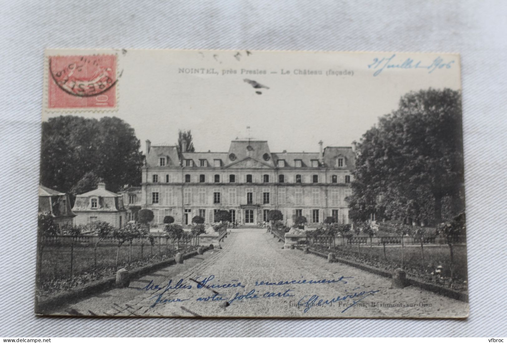 Cpa 1906, Nointel, près Presles, le château, Val d'Oise 95