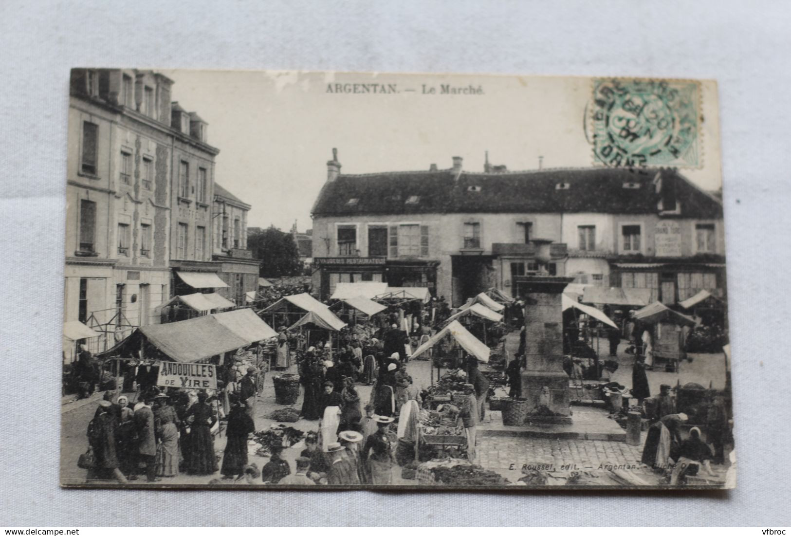 Cpa 1907, Argentan, le marché, Orne 61