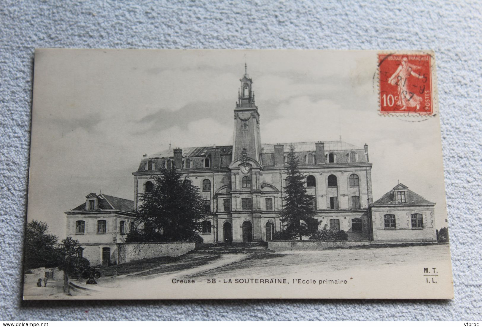 Cpa 1907, la Souterraine, l'école primaire, la Creuse 23