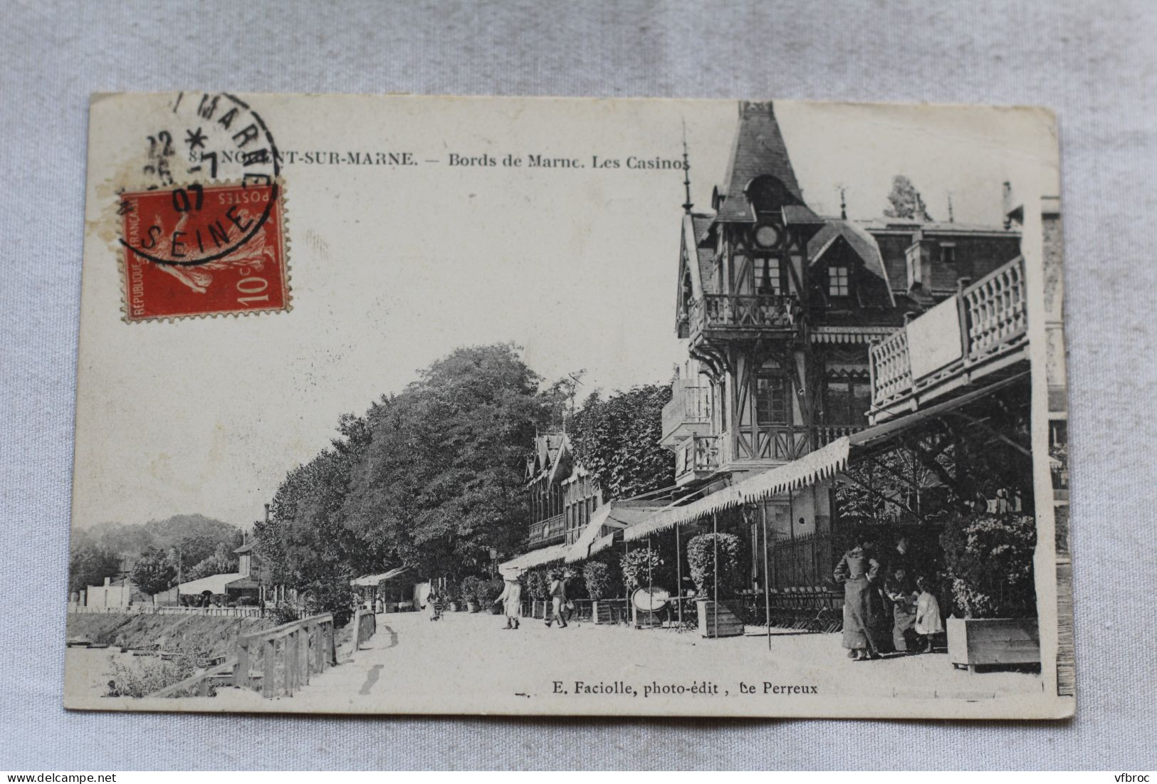 Cpa 1907, Nogent sur Marne, bords de Marne, les casinos, Val de Marne 94
