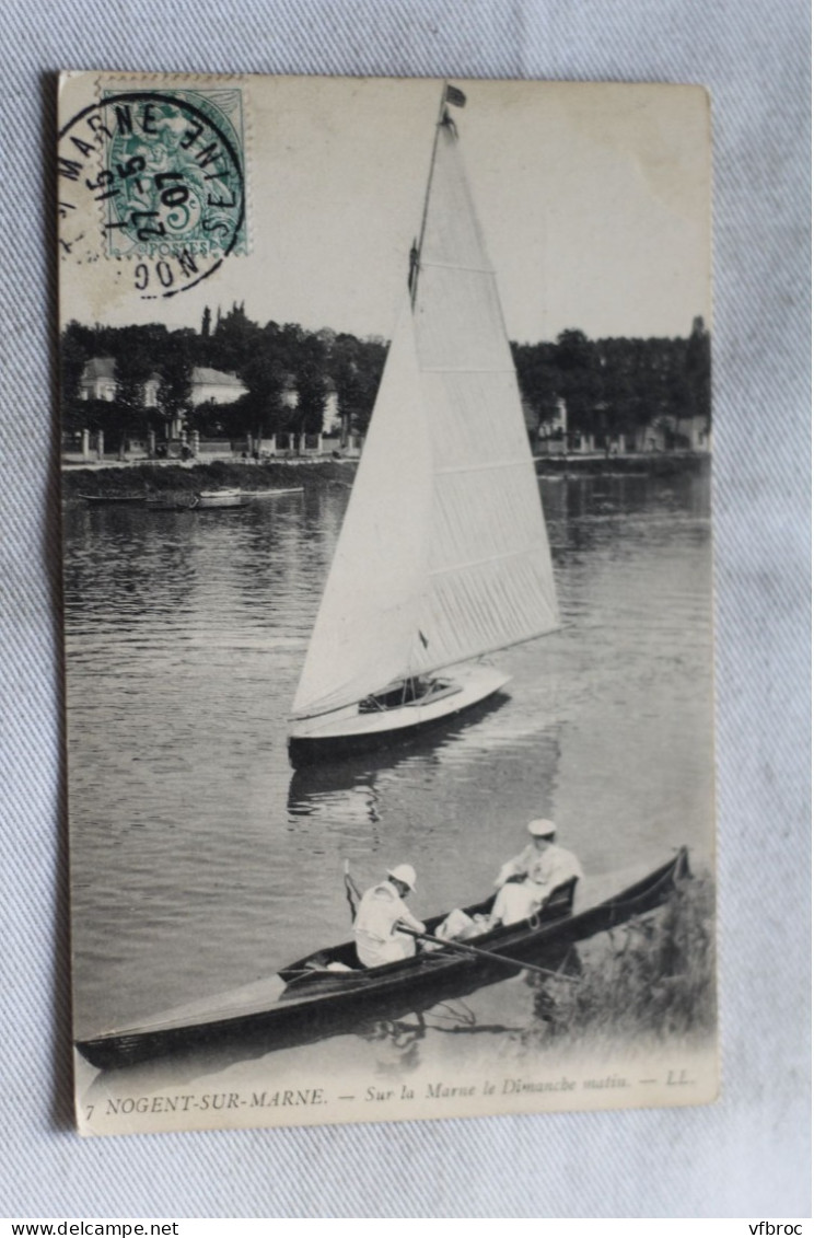 Cpa 1907, Nogent sur Marne, sur la Marne le dimanche matin, Val de Marne 94