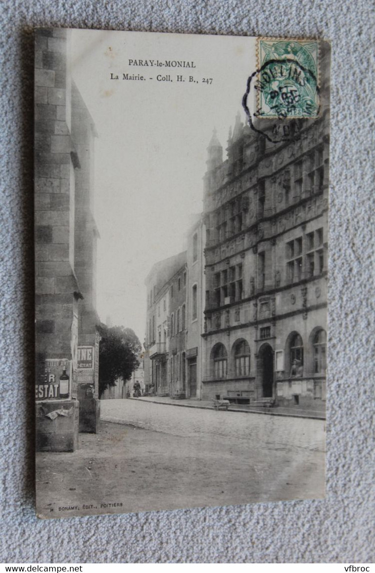 Cpa 1907, Paray le Monial, la mairie, Saône et Loire 71