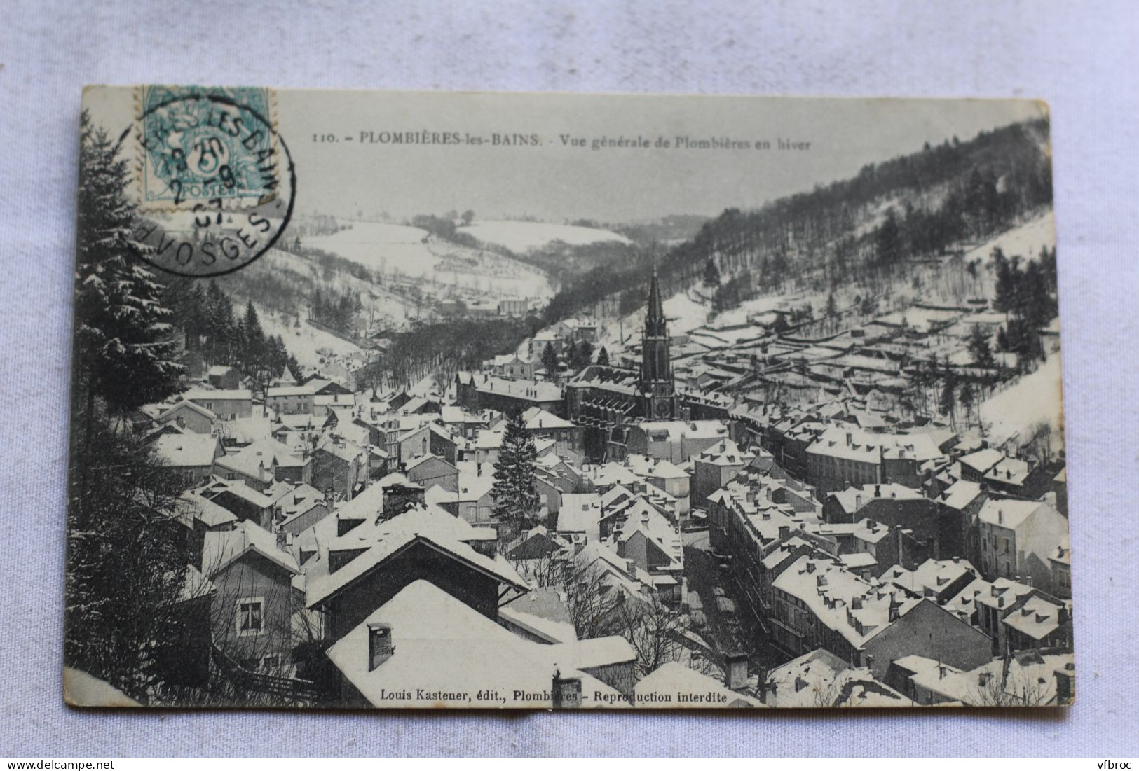 Cpa 1907, Plombières les Bains, vue générale de Plombières en hiver, Vosges 88