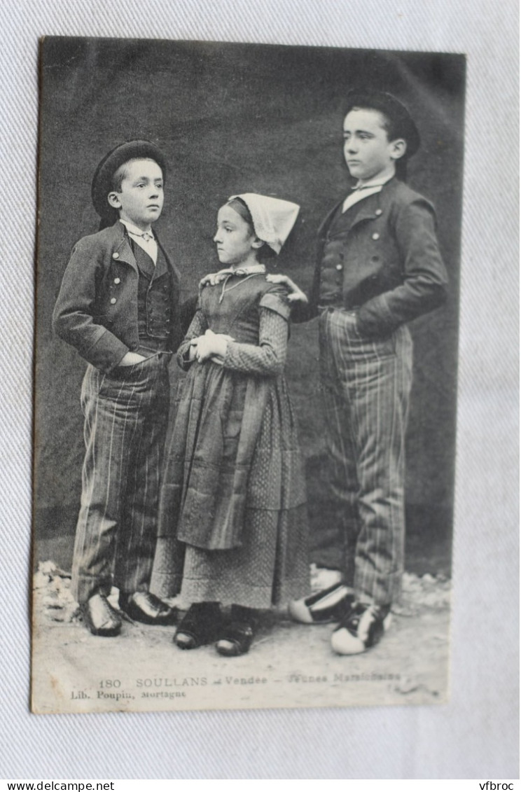 Cpa 1907, Soullans, jeunes Maraichains, Vendée 85
