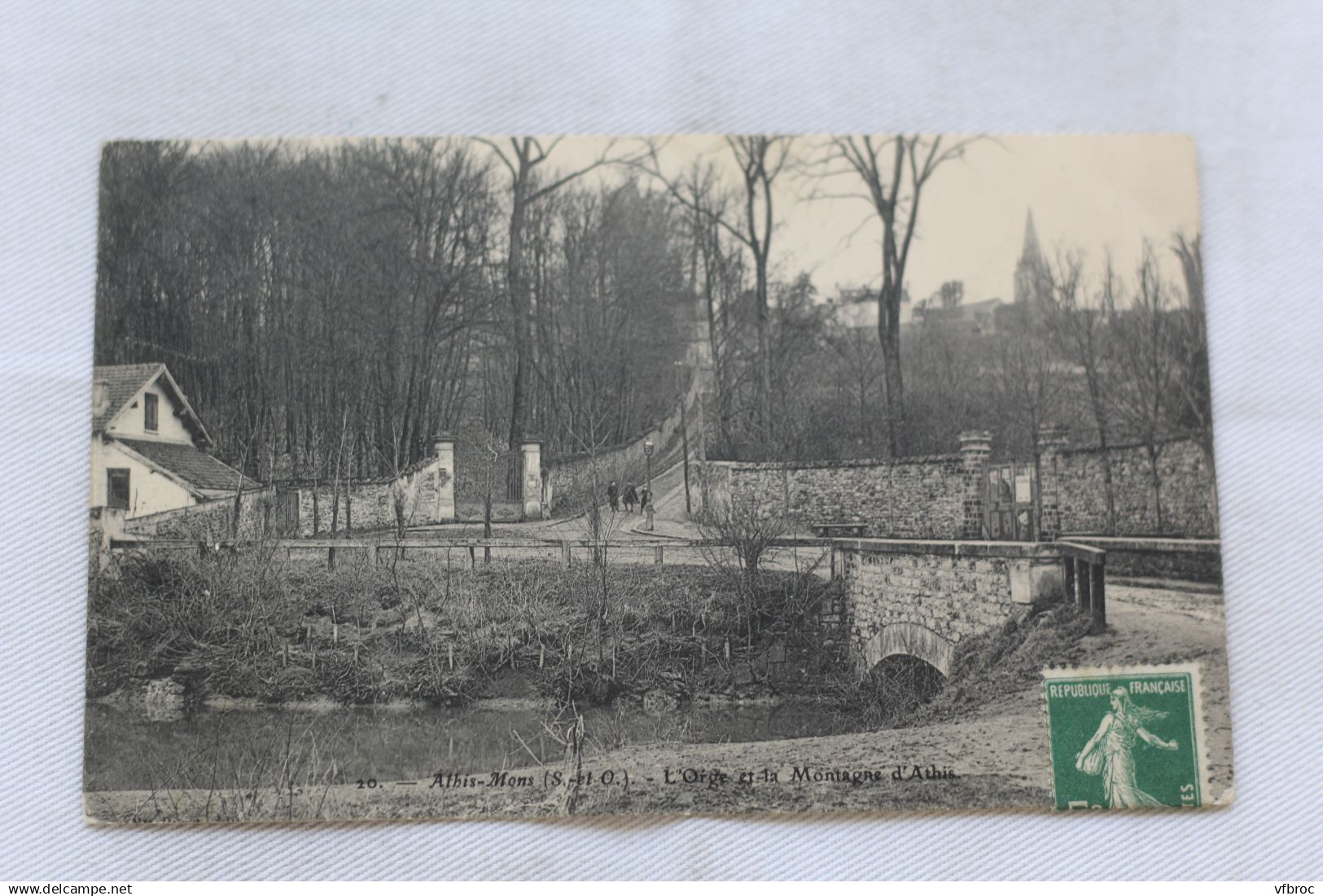 Cpa 1908, Athis Mons, l'Orge et la montagne d'Athis, Essonne 91